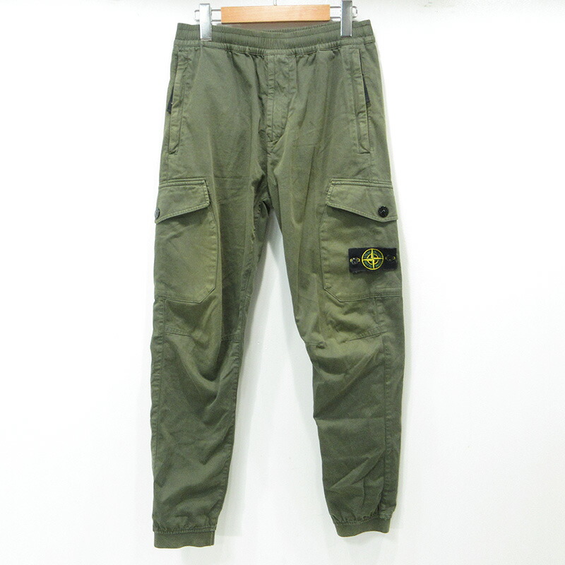 【中古】STONE ISLAND | ストーンアイランド CARGO PANTS TYPE RE-T ロゴワッペンカーゴパンツ 731531414 カーキグリーン サイズ：30【三重本店】