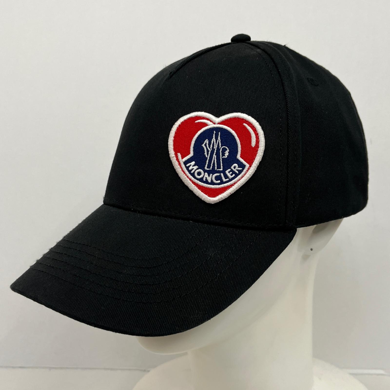 【中古】MONCLER | モンクレール ハートロゴワッペン キャップ ブラック【加古川店】｜お宝市番館