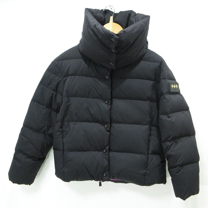 【中古】TATRAS | タトラス 襟2WAYロゴワッペンダウンジャケット ショートマフラー付き LTLA22A4246-D ブラック サイズ：1【三重本店】 29,850円