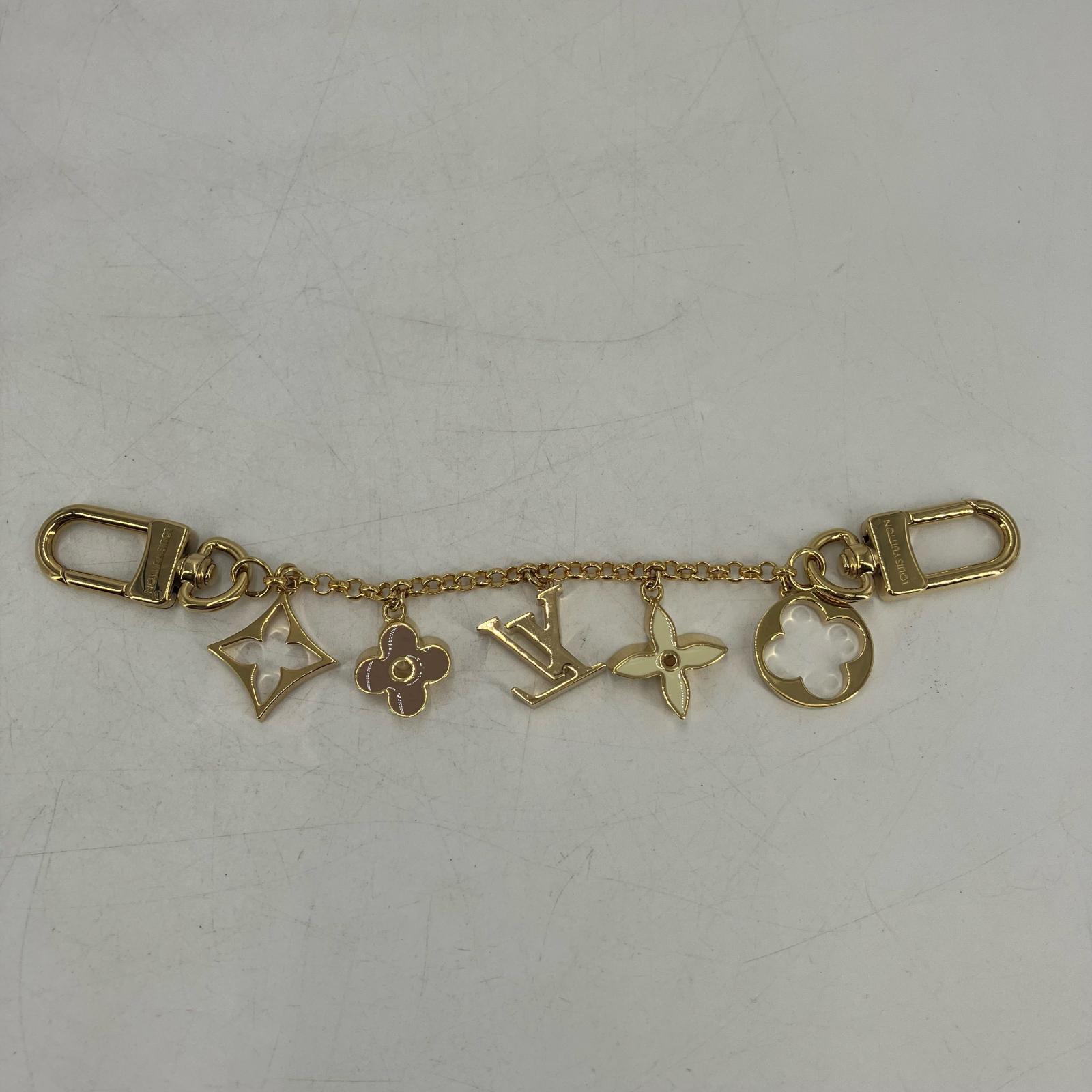 【中古】LOUIS VUITTON | ルイ・ヴィトン バッグ チャーム チェーン･フルール ドゥ モノグラム ストラップ M01413 ゴールド【イオン広店】