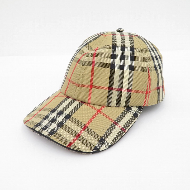 【中古】BURBERRY | バーバリー ﾋﾞﾝﾃｰｼﾞﾁｪｯｸﾍﾞｰｽﾎﾞｰﾙｷｬｯﾌﾟ 旗がしら 8068041 ベージュ 大いさ：L【瀬戸大橋店】