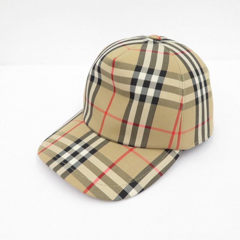 【中古】BURBERRY | バーバリー HEAVY COTTON CHECK TRUCKER CAP 旗がしら 8026929 ベージュ 大きさ：L【瀬戸大橋店】