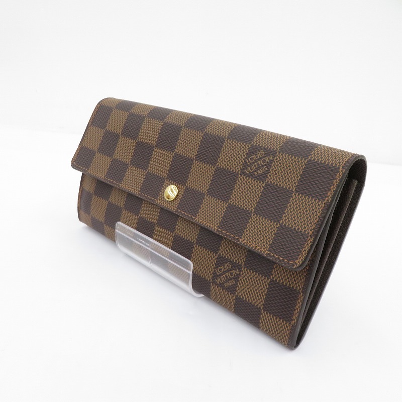 【中古】LOUIS VUITTON | ルイ・ヴィトン ダミエ エベヌ ポルトフォイユ・サラ 長財布 N61734 ブラウン【瀬戸大橋店】