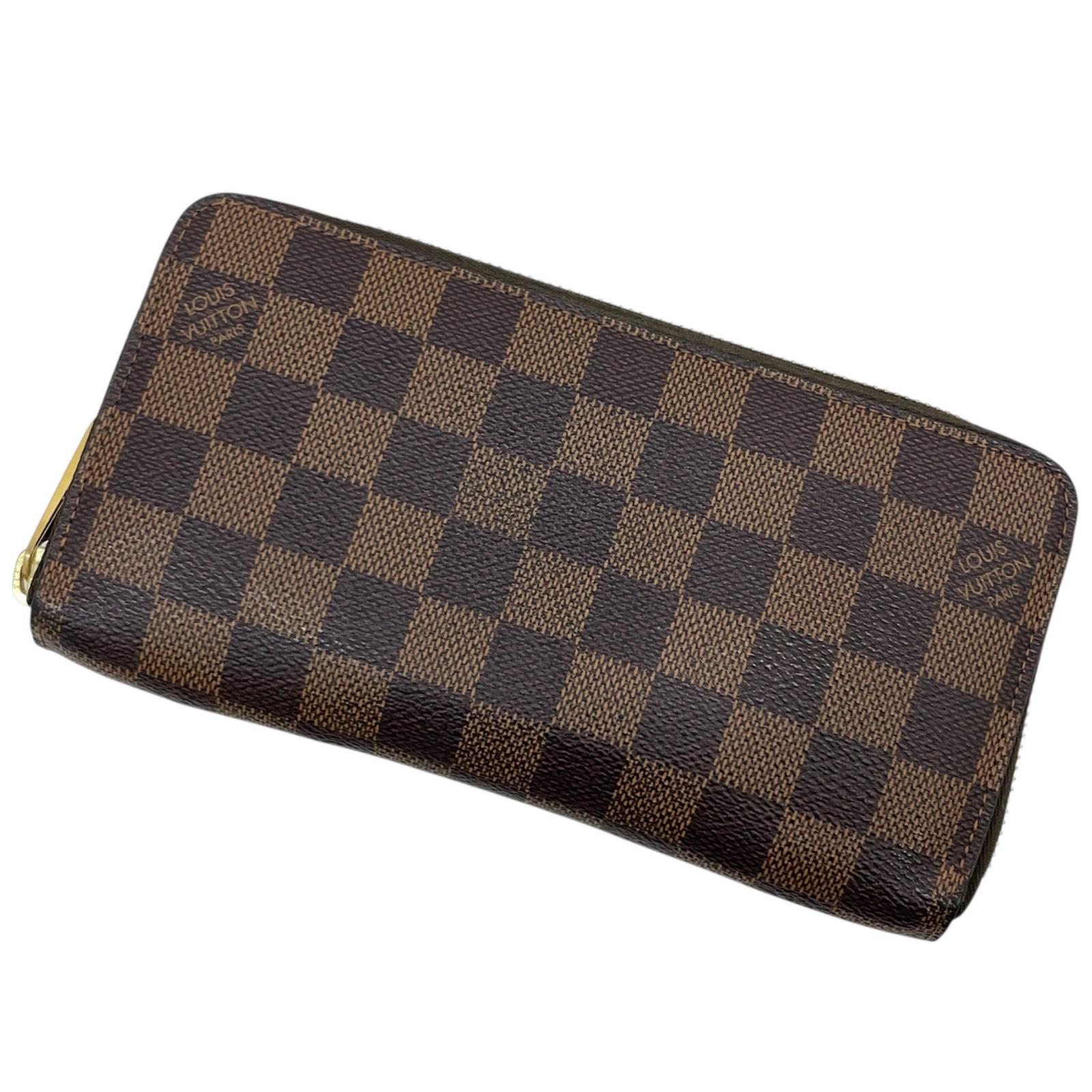 【中古】LOUIS VUITTON | ルイ・ヴィトン ジッピーウォレット ダミエ ラウンドジッパー 長紙入れ N60015 赤銅色【尾張小牧店】