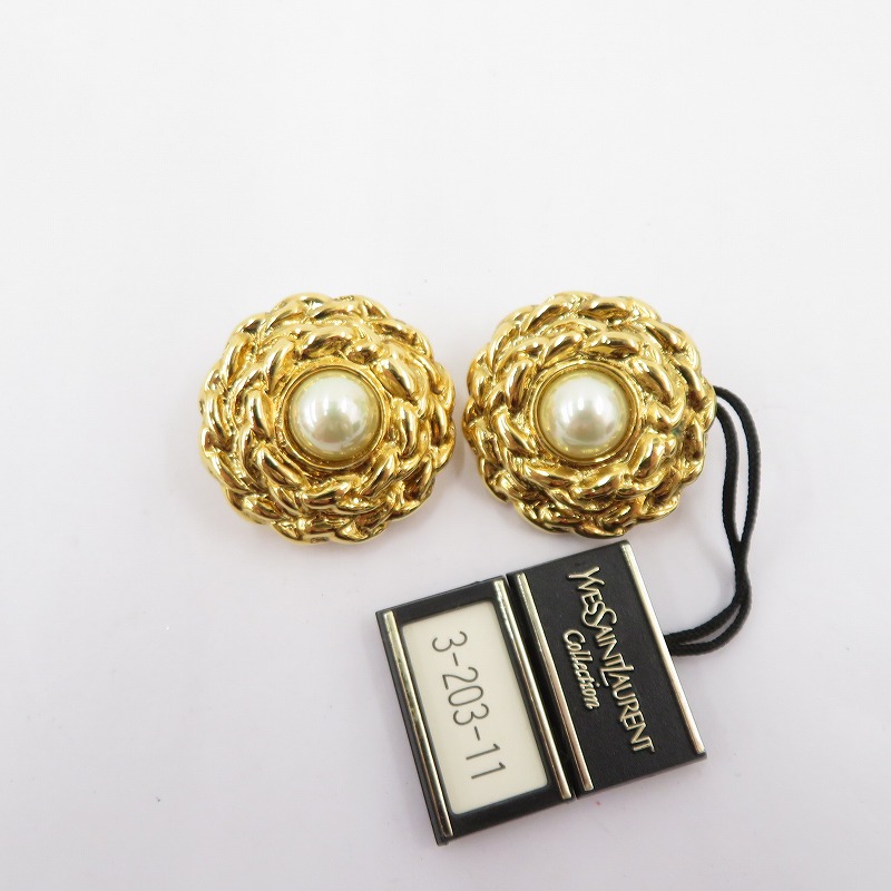 【中古】YVES SAINT LAURENT | イヴ・サンローラン イヤリング ゴールド【瀬戸大橋店】