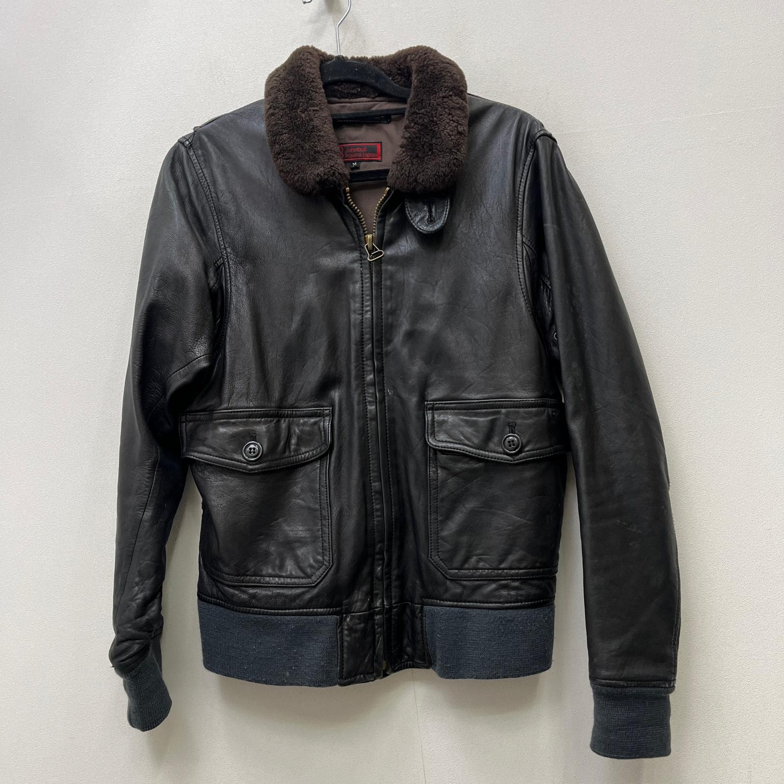 【中古】JOHN BULL | ジョンブル ラムレザーg-1 flight jacket ミリタリーコート ブラック サイズ：M【加古川店】