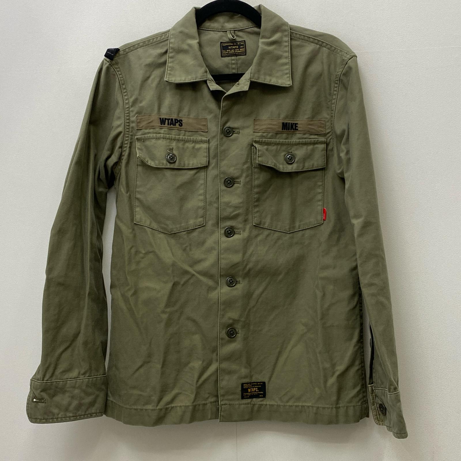 【中古】W)TAPS | ダブルタップス BUDS LS/SHIRT.COTTON.SATIN ミリタリージャケット 813-1845-03-4875 カーキ サイズ：2【加古川店】｜お宝市番館