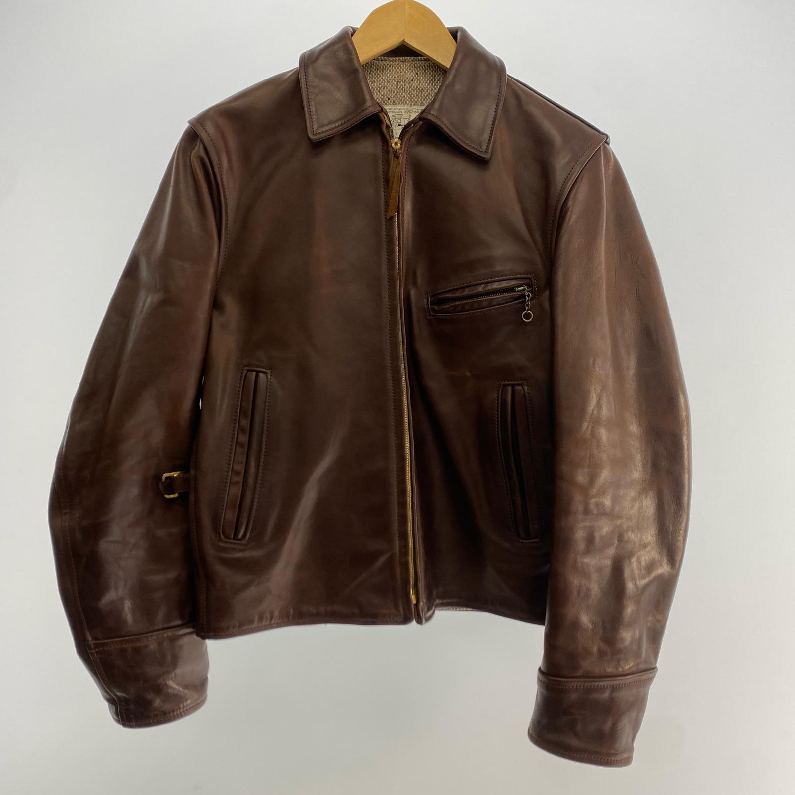 【中古】AERO LEATHER | エアロなめし革 ハイウェイマン なめし革 赤銅色 大きさ：34【姫路東店】