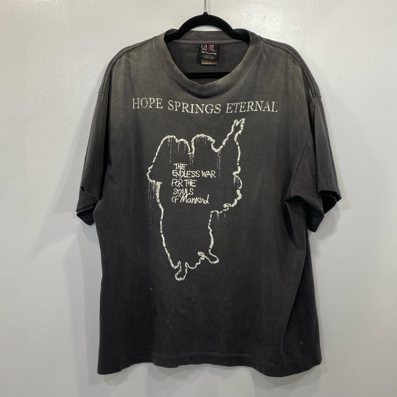 【中古】SAINT MICHAEL | セントマイケルセイントマイケル SS TEE / HOPE SPRING 半袖Ｔシャツ SM-HR8-0000-006 USED製造 薄墨色 大いさ：L【姫路東店】 Tシャツ・カットソー-トップス-メンズファッション