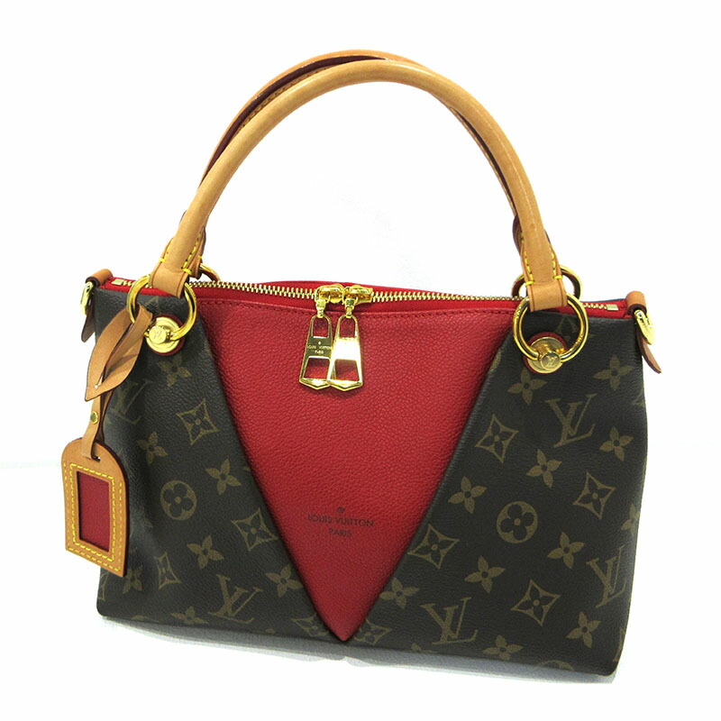 【逢い引き任ずる不可】【中古】LOUIS VUITTON | ルイ・ヴィトン モノグラム VトートBB 2way ショルダーバッグ トートバッグ M43966 赤銅色×赤いこと【三重中央局】