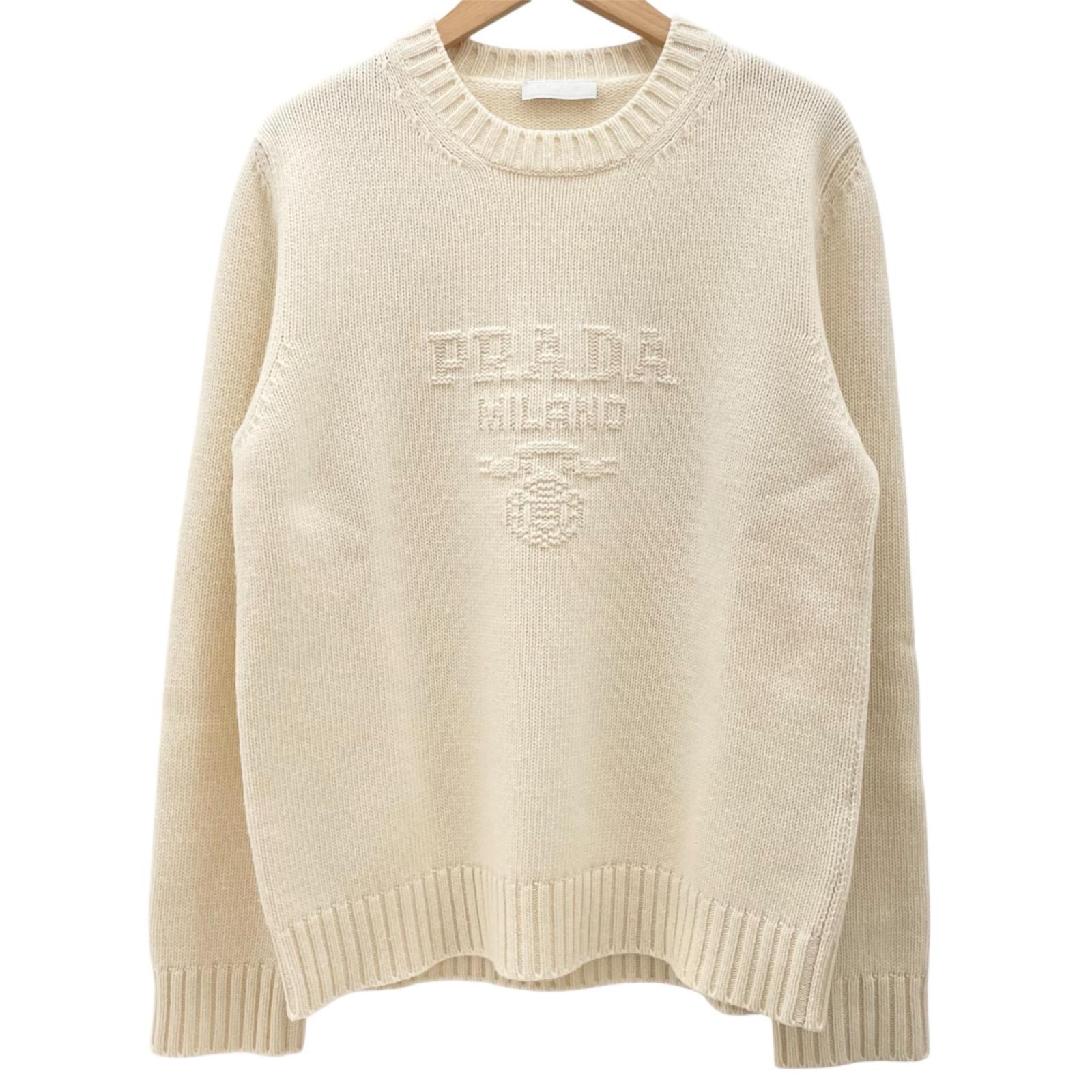 【中古】PRADA | プラダ 23AW 長袖ニット UMB645 S232 13HI アイボリー サイズ：50【尾張小牧店】