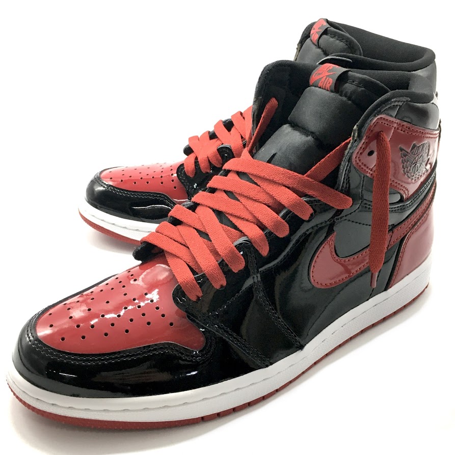【中古】NIKE | ナイキ AIR JORDAN 1 RETRO HIGH OG \u0027BRED PATENT\u0027 スニーカー 555088-063 赤いこと 27珊【倉吉店】