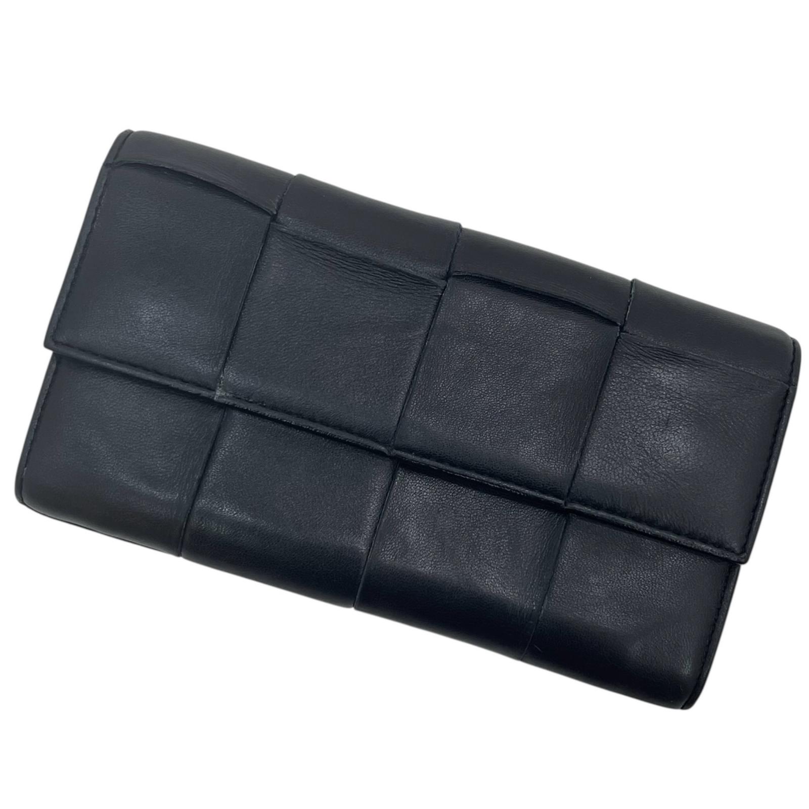 【中古】BOTTEGA VENETA | ボッテガヴェネタ カセット イントレチャート 二つ折り長財布 667433 ブラック【尾張小牧店】