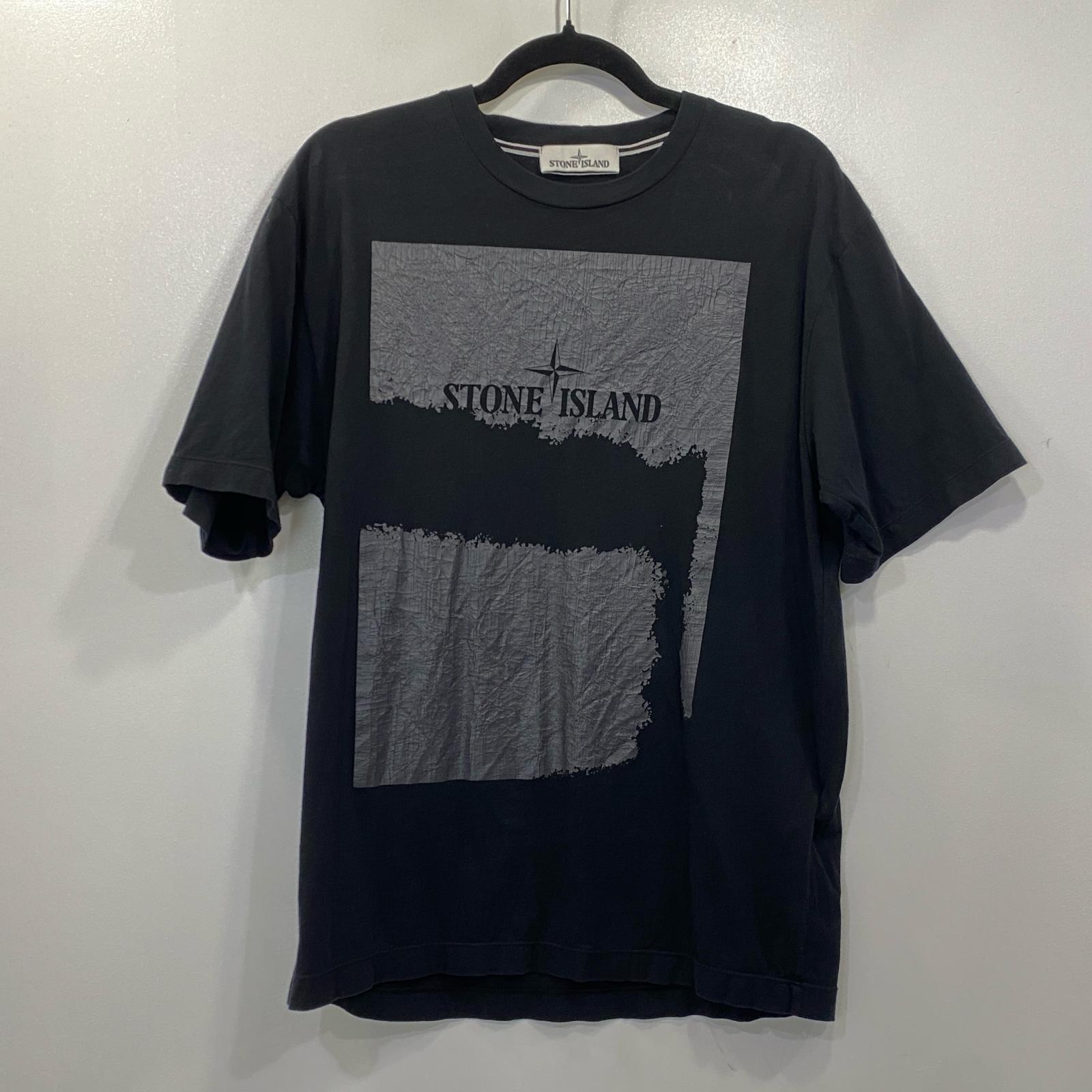 【中古】STONE ISLAND | ストーンアイランド SCRATCHED PAINT TWO PRINT 半袖Ｔシャツ 80152RC90 2023S/S 国内正規品 ブラック サイズ：S【姫路東店】
