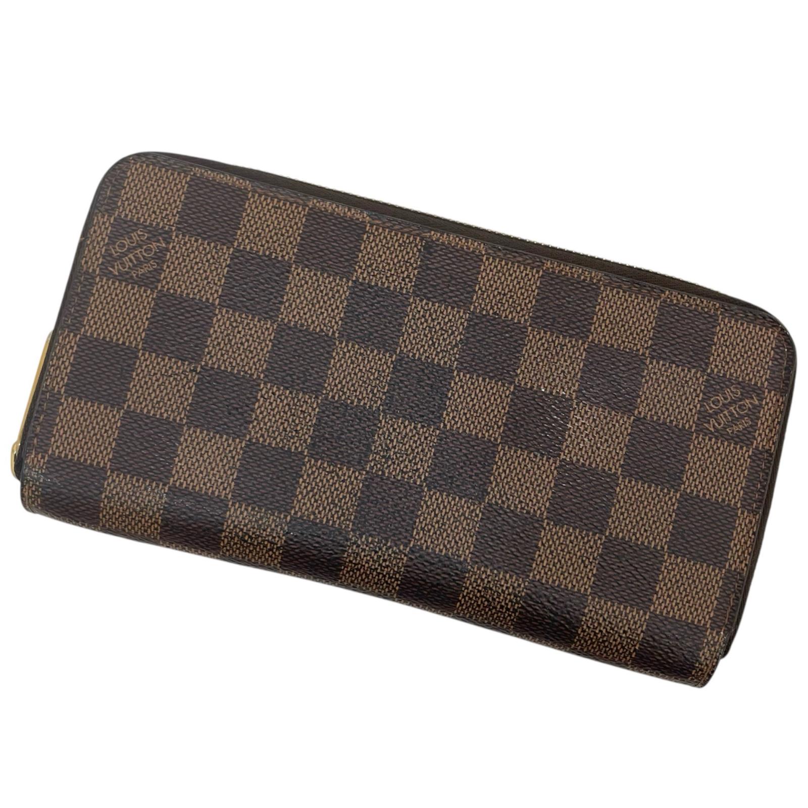 【中古】LOUIS VUITTON | ルイ・ヴィトン ジッピーウォレット ダミエ ラウンドジッパー 長紙入れ N60046 赤銅色×さくら色 ローズバレリーヌ【尾張小牧店】
