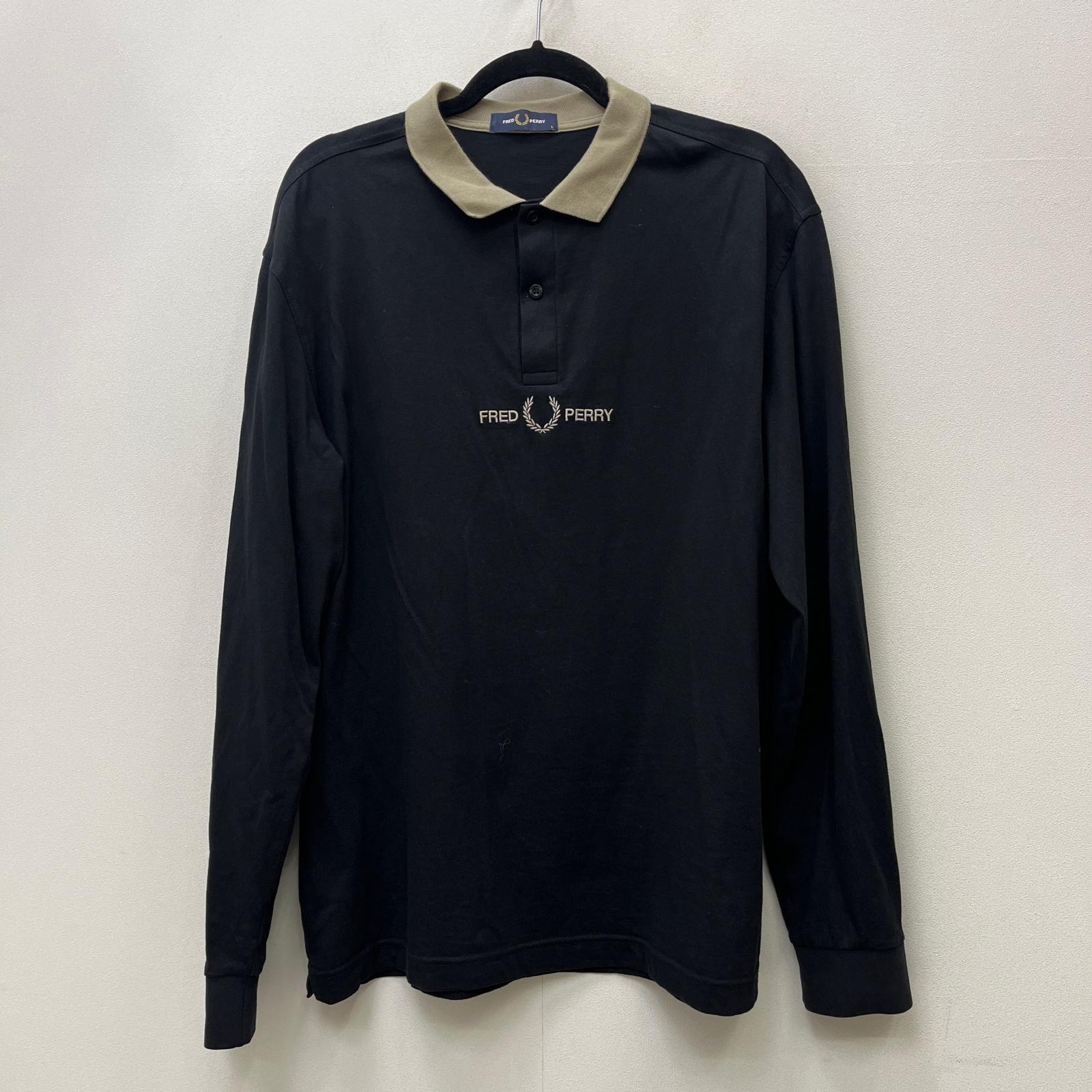 【中古】FRED PERRY | フレッドペリー ロゴ刺繍 ポロシャツ ブラック サイズ：L【加古川店】