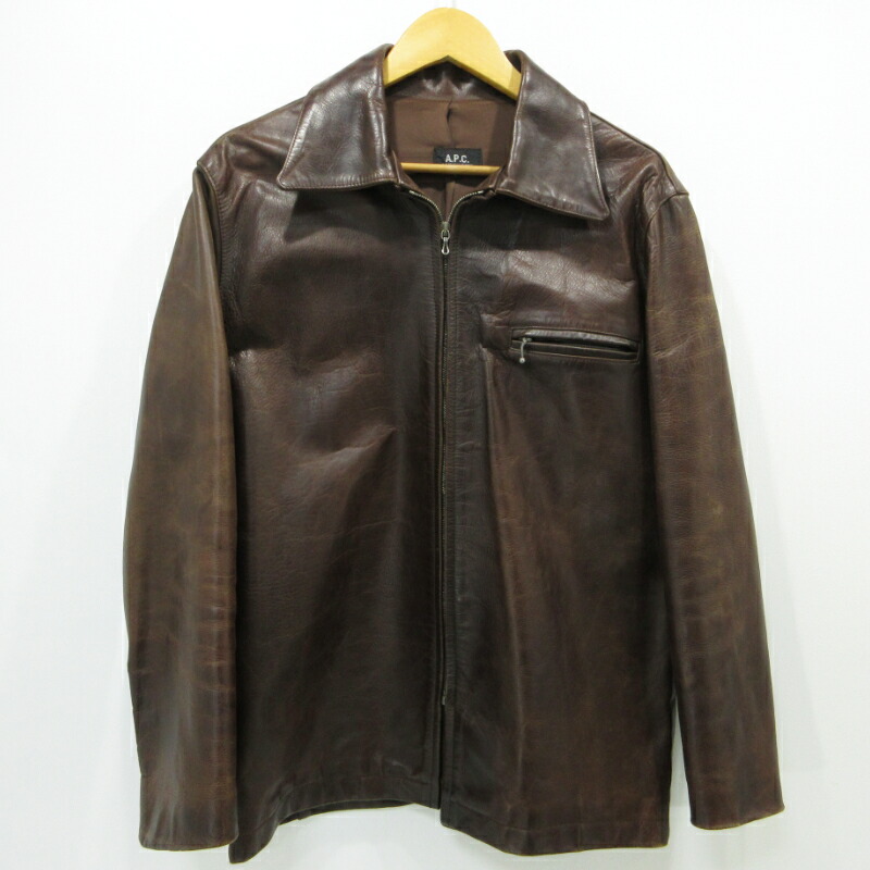 楽天市場】アーペーセー 牛革 レザージャケット S ブラウン A.P.C. 本