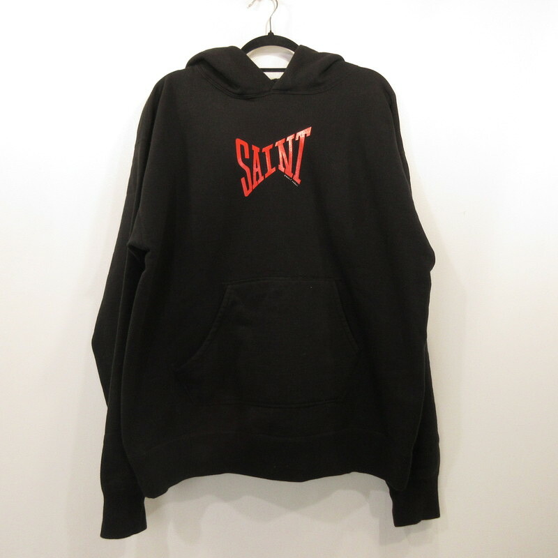 【中古】SAINT MICHAEL | セントマイケルセイントマイケル LOGO HOODIE パーカー SM-S21-0000-020 黒いこと 大きさ：XL【姫路東店】