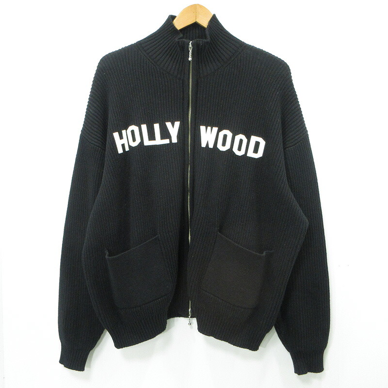 【中古】DAIRIKU | ダイリク HOLLYWOOD Drivers Knit ハリウッドドライバーズニットジャケット 24ss ロゴワッペンコットン長袖プルオーバー上衣 24SS K-6 黒いこと 大きさ：M【三重中央局】