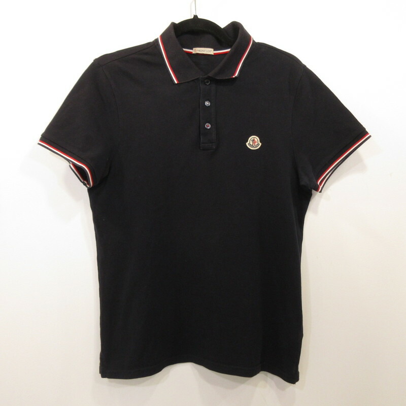【中古】MONCLER | モンクレール MAGLIA POLO MANICA CORTA ポロシャツ E10918345600 国内正規品 ネイビー サイズ：S【姫路東店】