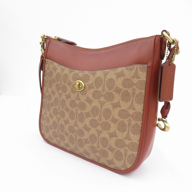 【中古】COACH | コーチ職 名書き ショルダーバッグ F2479-C8487 赤銅色【瀬戸大橋店】