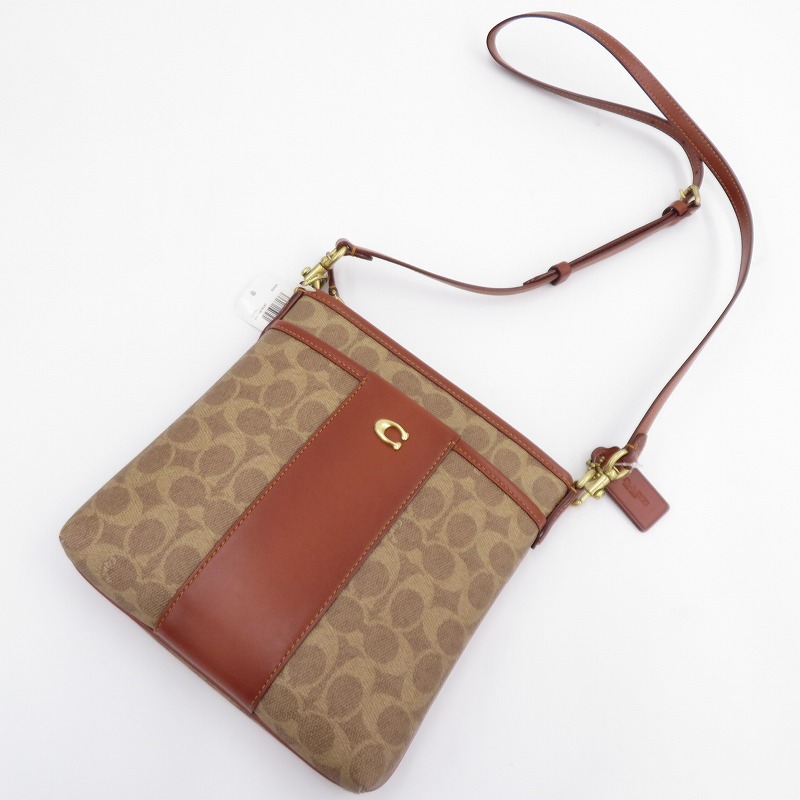 【中古】COACH | コーチ職 名書き 一揃いの道具 伝達人 差し交わす上半身 ショルダーバッグ B2379-CC533 赤銅色【瀬戸大橋店】