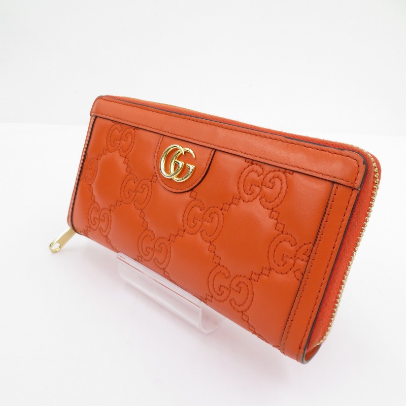 【中古】GUCCI | グッチ GGマトラッセ 長金入れ 723784 2184 オレンジ色【瀬戸大橋店】