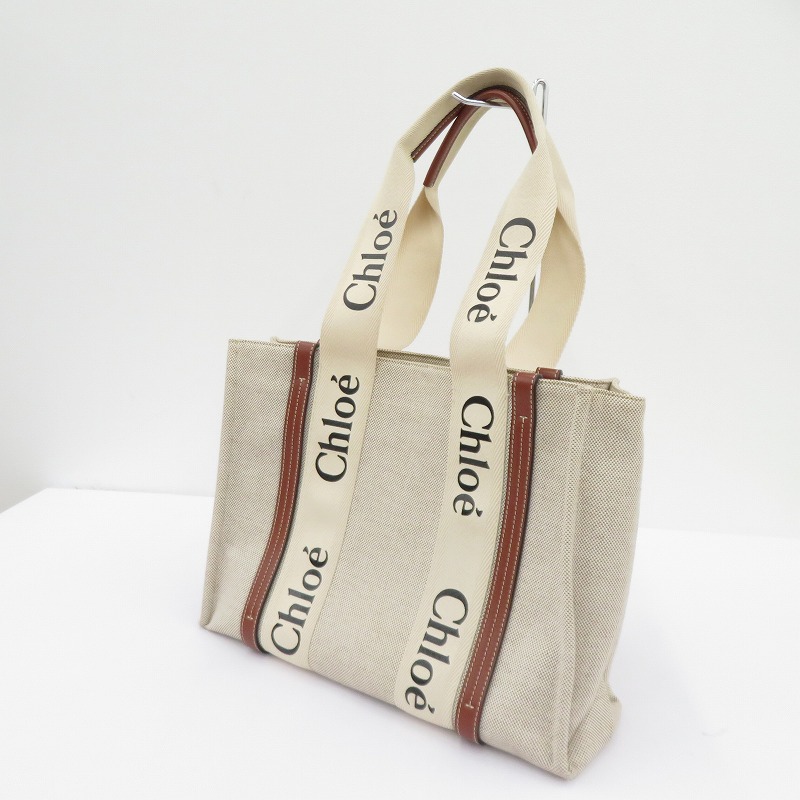 【中古】Chloe | クロエ WOODY 並み並み トート トートバッグ CHC22AS383I26 ベージュ【瀬戸大橋店】