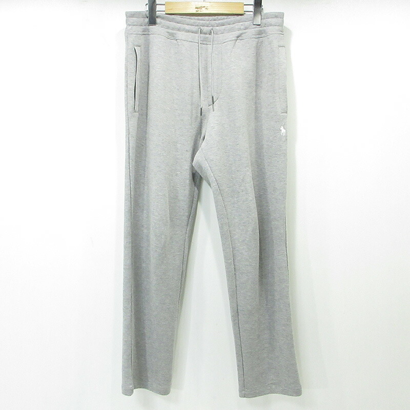 【中古】RALPH LAUREN | ラルフローレン × RON HERMAN ロンハーマン ロゴタイプ刺しゅうスウェットパンツ 薄墨色 大きさ：M【三重中央局】