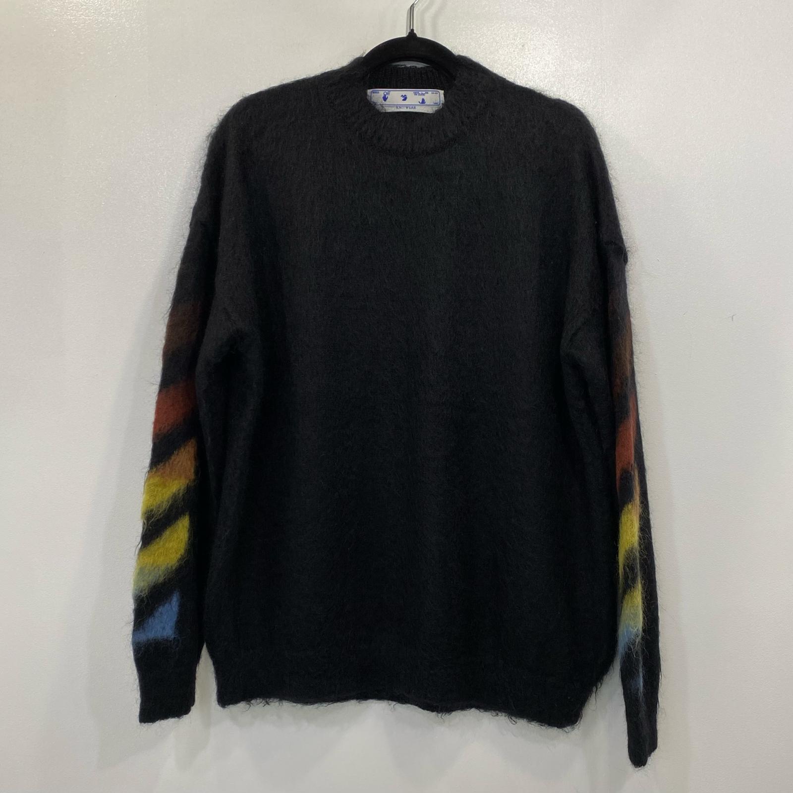 【中古】OFF-WHITE | オフホワイト Diag Brushed Mohair Crewenck Sweater セーター OMHA036F20KNI001 ブラック サイズ：S【姫路東店】