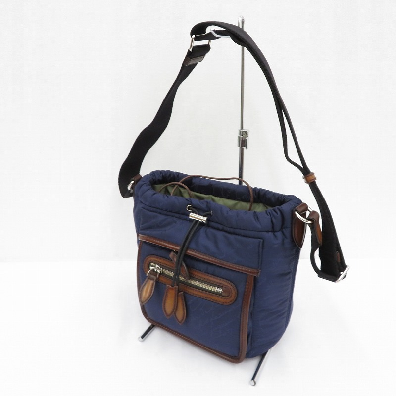 【中古】Berluti | ベルルッティ ナイロン スクリット 伝達人御徒面子 ショルダーバッグ I 1212 米国海軍【瀬戸大橋店】
