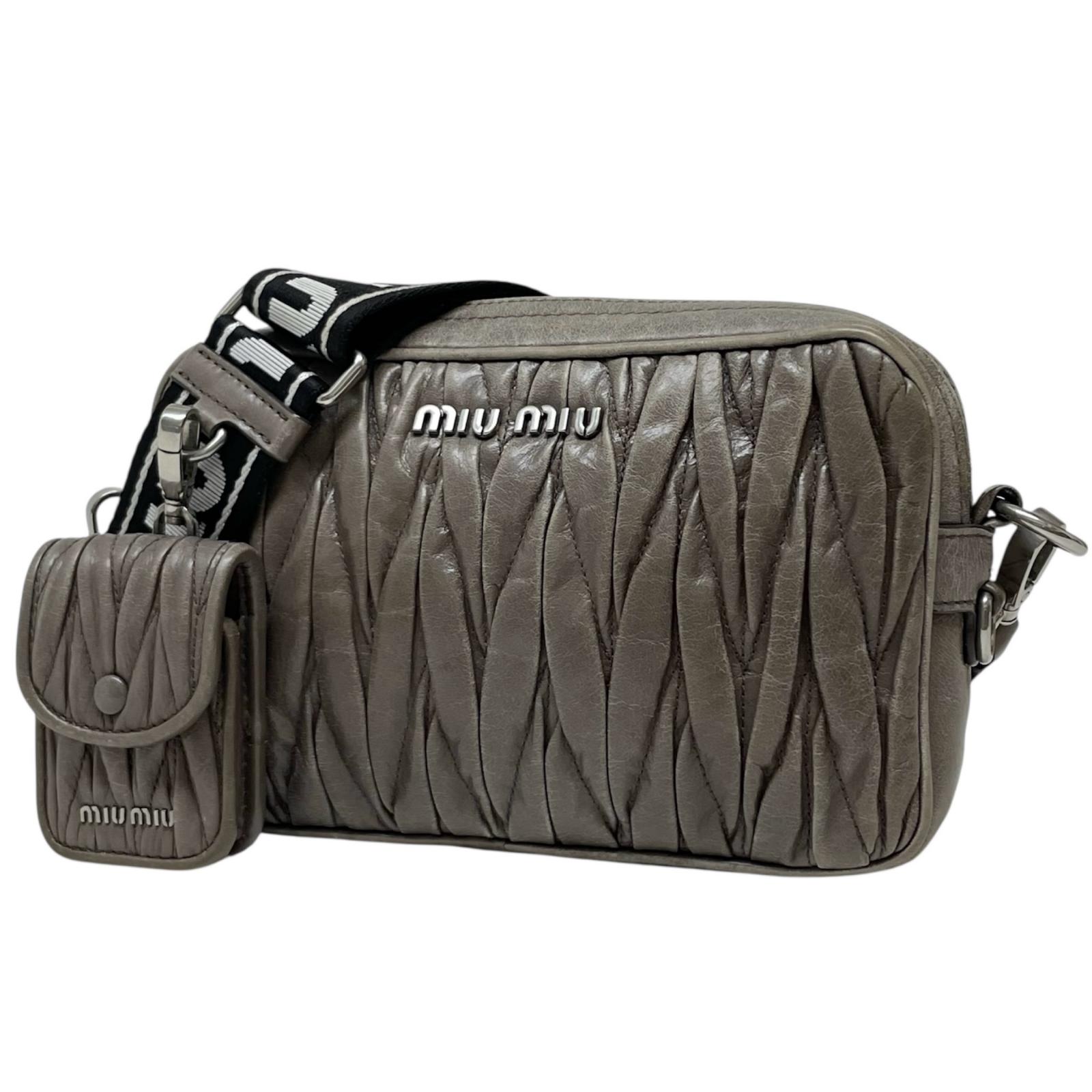 【中古】Miu Miu | ミュウ ミュウ マテラッセ ショルダーバッグ 5BH199 薄墨色【尾張小牧店】