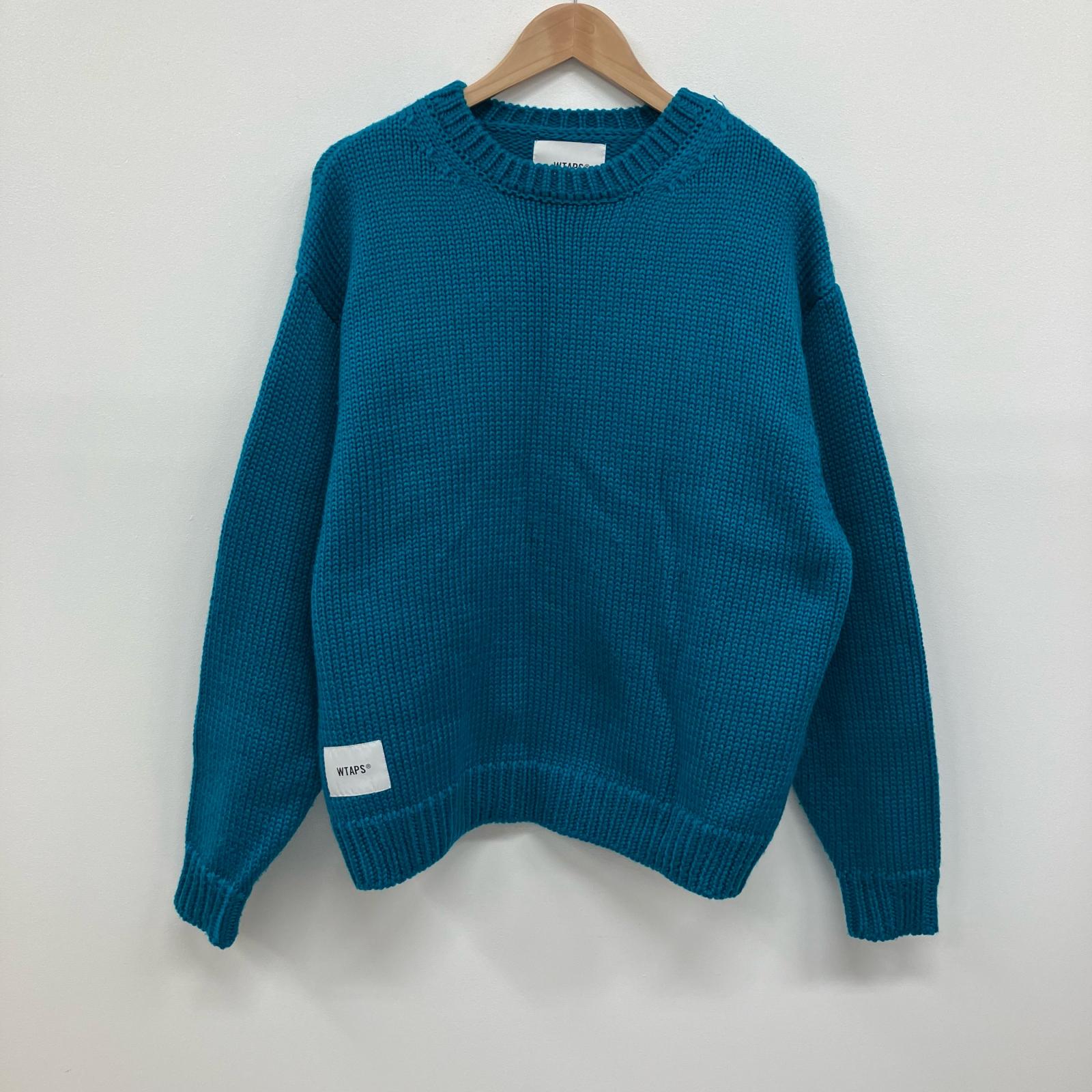 【中古】W)TAPS | ダブルタップス INGREDIENT / SWEATER / POLY ニット 242MADT-KNM05 ブルー サイズ：2【イオン広店】