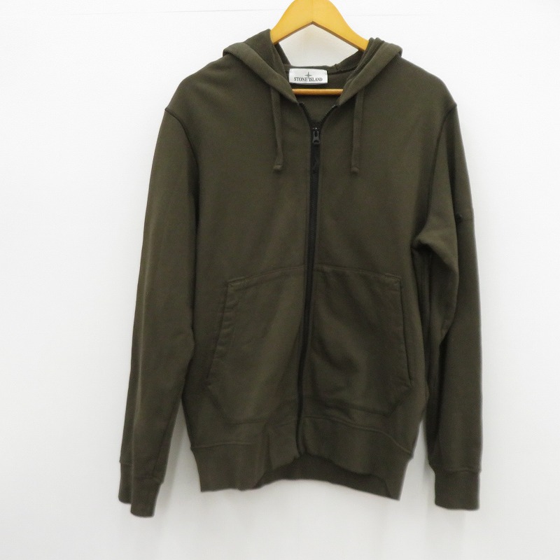 【中古】STONE ISLAND | ストーンアイランド パーカー K1S156100042 カーキ 大きさ：L【瀬戸大橋店】