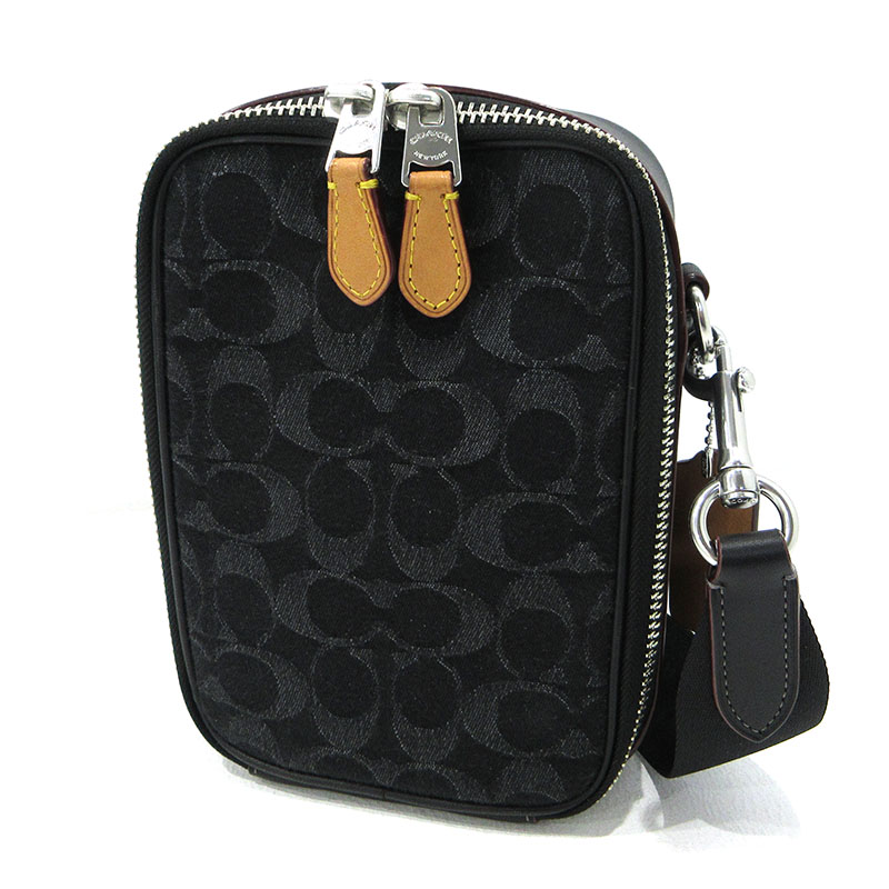 【中古】COACH | コーチ職 シグネチャーデニム スタントンクロスボディバッグ ショルダーバッグ CO946 黒いこと【三重中央局】
