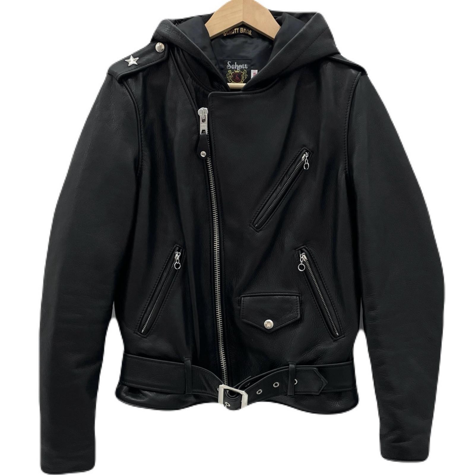 【中古】schott | ショット 503HDT HOODED ONESTAR レザージャケット 7823950106 ブラック サイズ：38【尾張小牧店】 59,400円