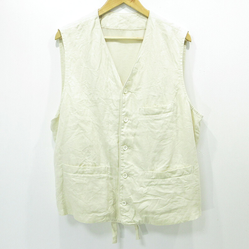 【中古】PORTER CLASSIC | ポータークラシック LINEN CLASSIC VEST リネンクラッシックベスト ホワイト系 ライトベージュ アイボリー 生成り サイズ：XL【三重本店】