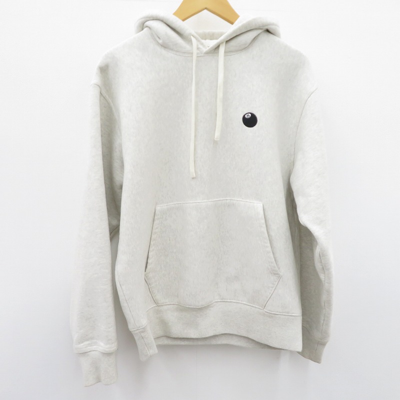 【中古】STUSSY | ステューシー 8 BALL EMBROIDERED HOODIE パーカー 118479 グレー サイズ：M【瀬戸大橋店】