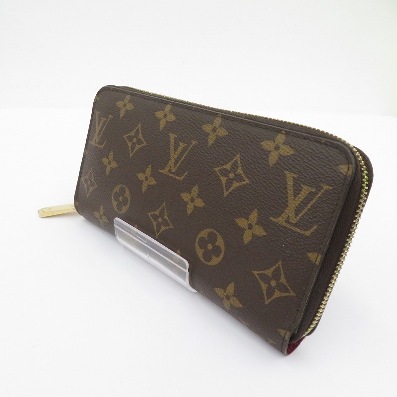 【中古】LOUIS VUITTON | ルイ・ヴィトン モノグラム ジッピー・ウォレット フューシャ 長紙入れ M41895 赤銅色【瀬戸大橋店】