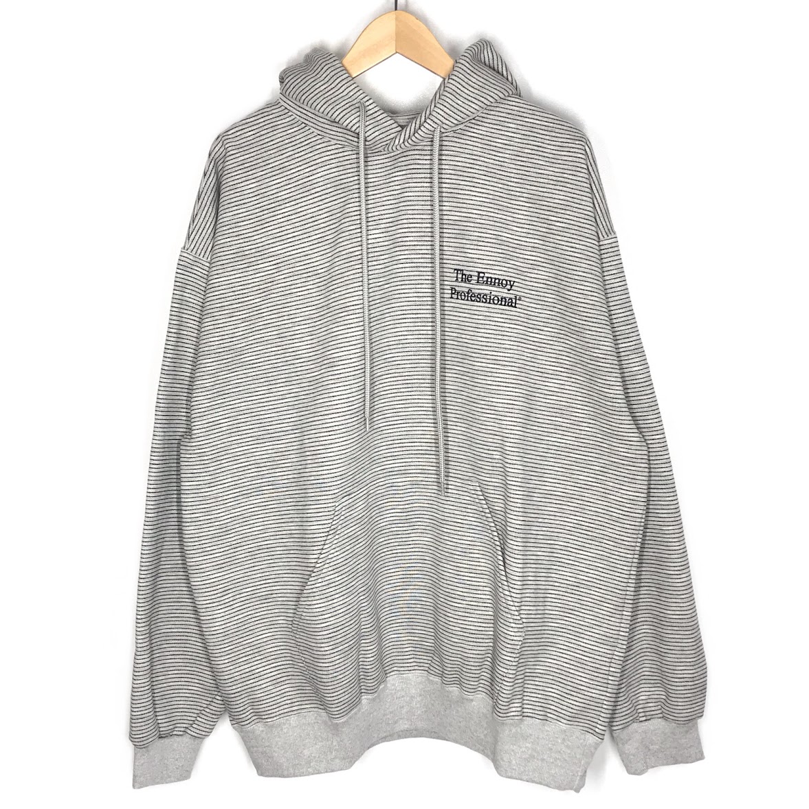 【中古】The Ennoy Professional｜エンノイ BORDER HOODIE SWEAT 間借り人 フーディ ティーシャツパーカー パーカー 薄墨色 大きさ：XL【倉吉店】