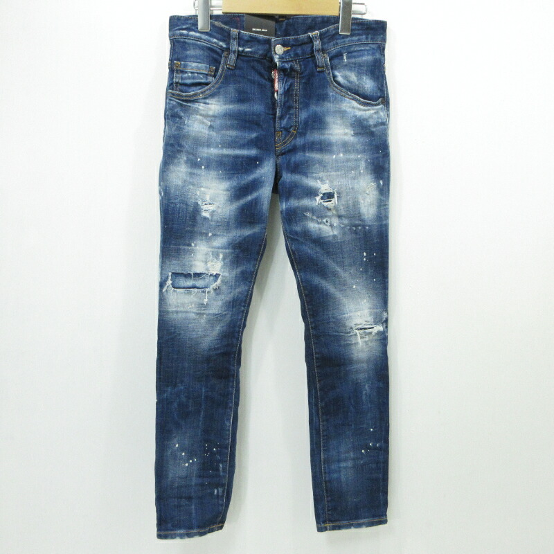 【中古】DSQUARED2 | ディースクエアード SKATER JEAN ボタンフライデニムパンツ S74LB0764 ブルー サイズ：42【三重本店】