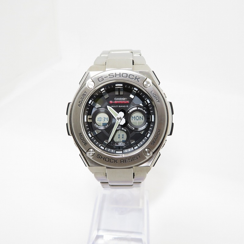 【中古】G-SHOCK | ジーショック G-STEEL/Mid Size Series/黒文字盤 腕時計 アナデジ電波ソーラー GST-W310D-1AJF シルバー【瀬戸大橋店】