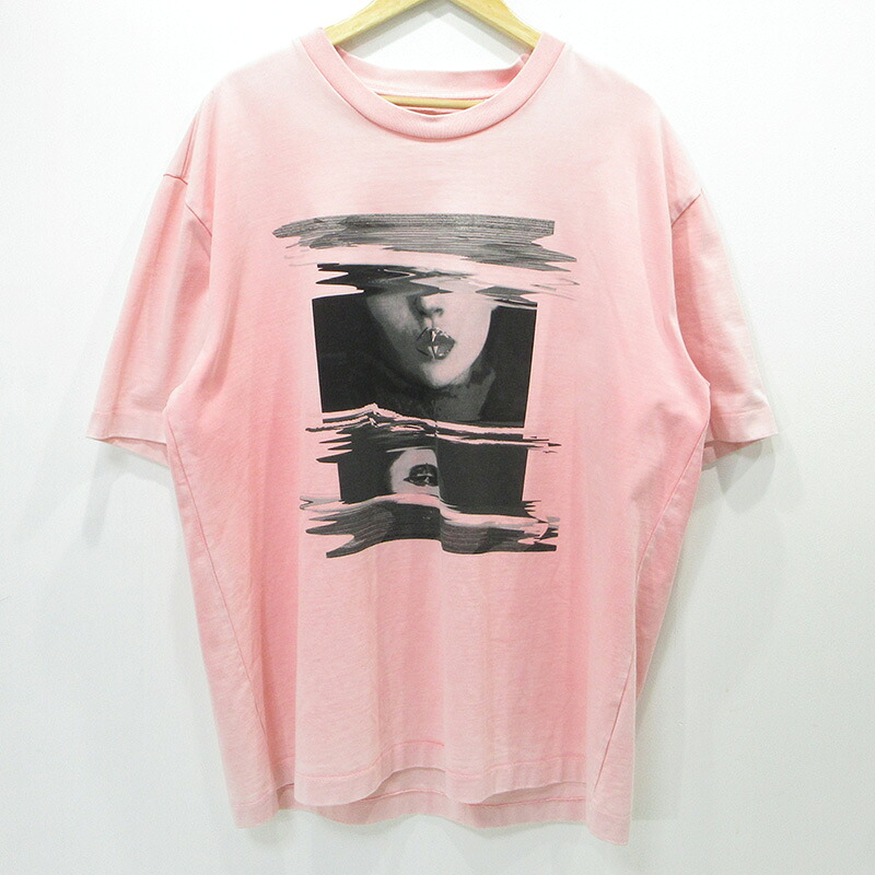 【中古】Maison Margiela | メゾンマルジェラ RESIN SIMILAR FADE S/S T SHIRT レジンシミラーフェイドSSTプルオーバー グラフィックオーバーダイティーシャツ USED工業刷り上げる半袖ティーシャツ S50GC0537 さくら色 大きさ：48【三重中央局】