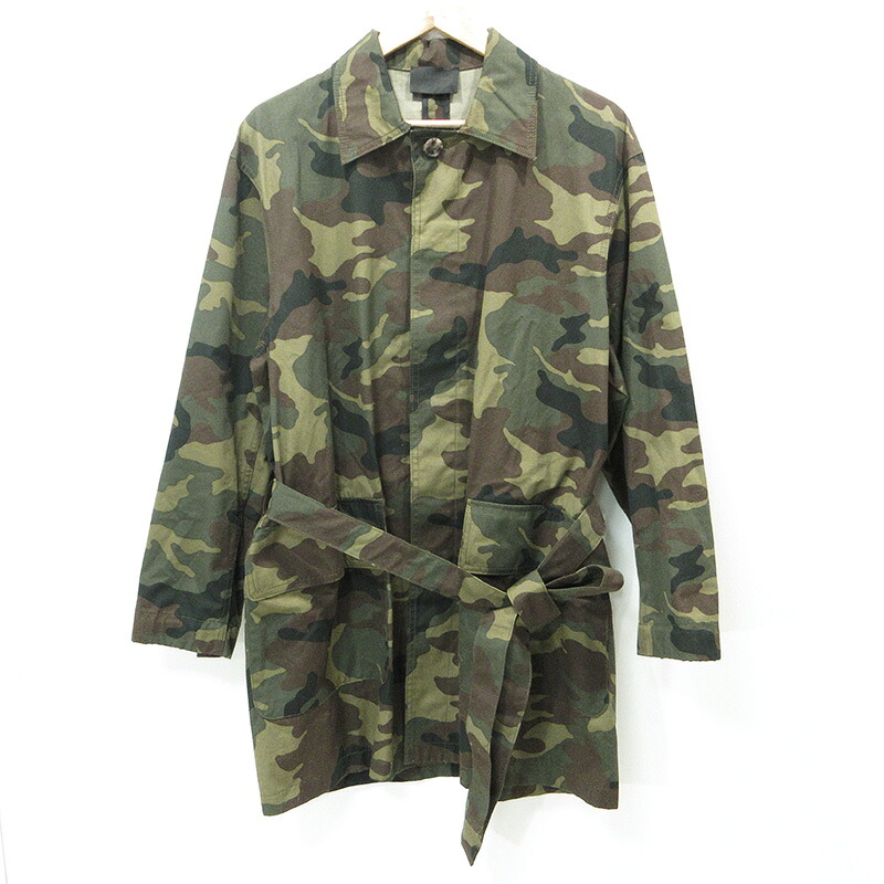 【中古】FEAR OF GOD | フィアオブゴッド 7TH COLLECTION Camo Print Military Coat 7周年コレクション カモプリントミリタリーコート 総柄ミリタリージャケット 迷彩柄 FG30-050 カーキグリーン(CMO) マルチカラー サイズ：XS【三重本店】