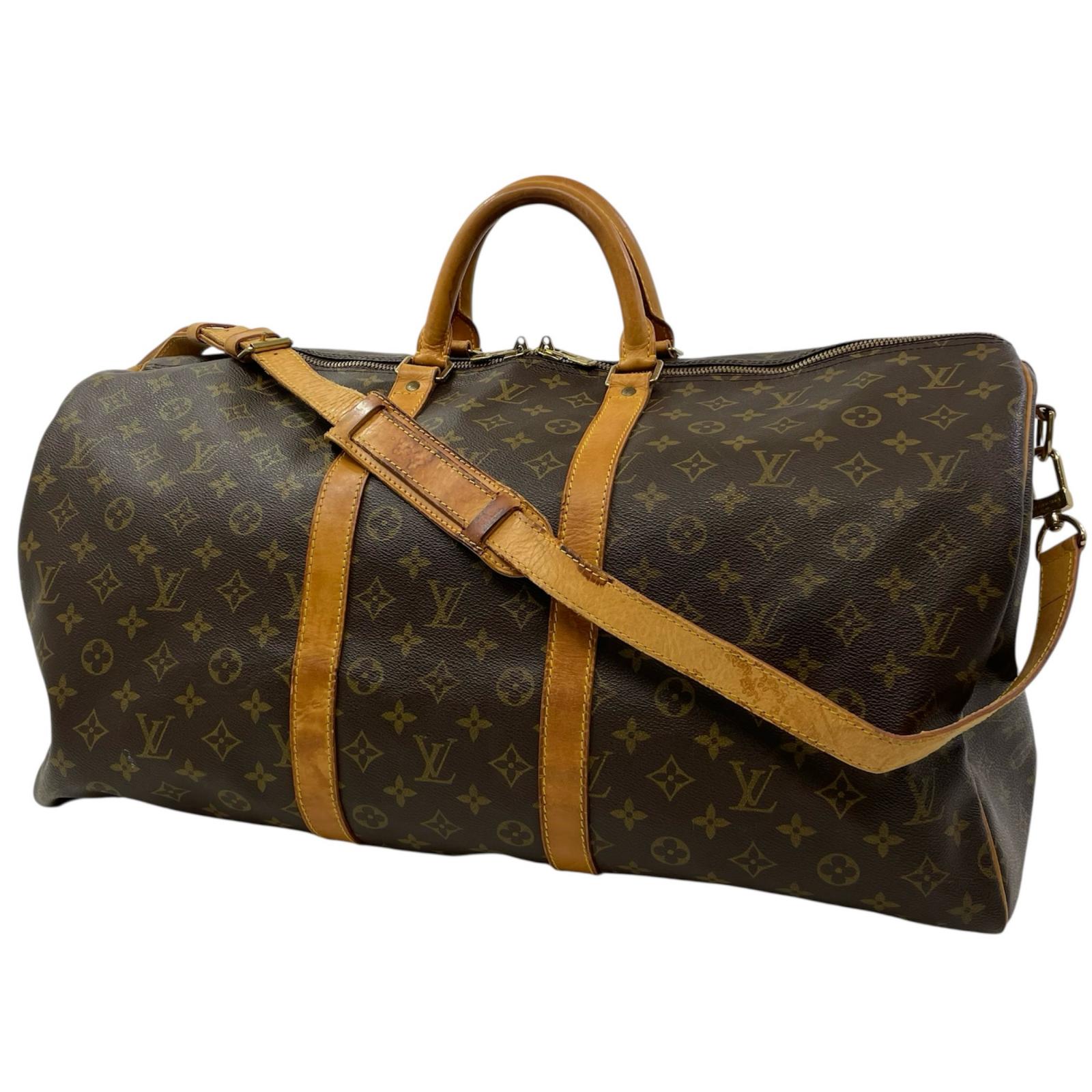 【中古】LOUIS VUITTON | ルイ・ヴィトン キーポル バンドリエール 55 モノグラム ボストンバッグ 旅行御徒面子 M41414 赤銅色【尾張小牧店】