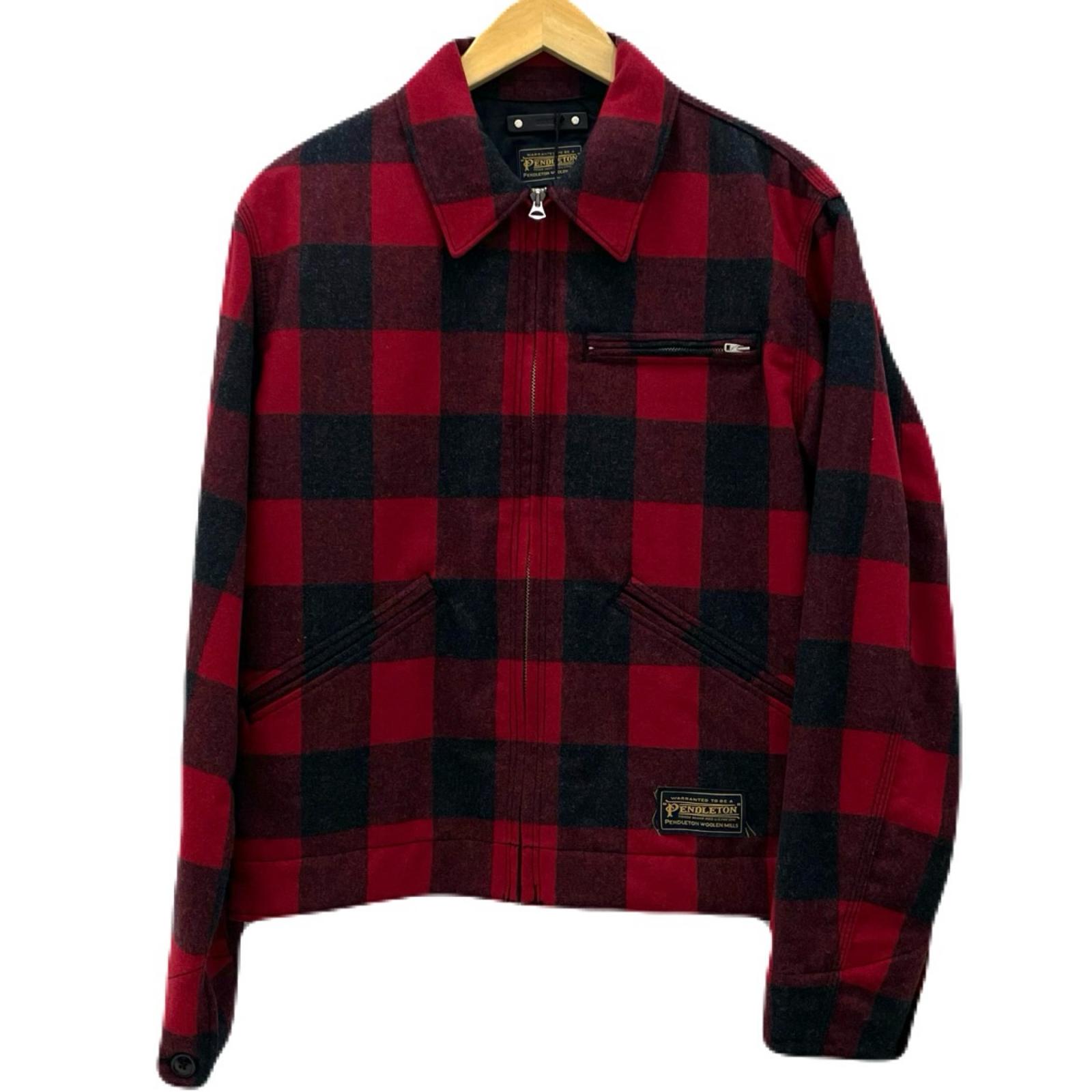 【中古】MINEDENIM | マインデニム 25AW　PENDLETON W.Plaid Zipup Work JKT コラボ　チェック柄　ジップアップワークジャケット MND-PDL801 レッド×ブラック サイズ：2【尾張小牧店】