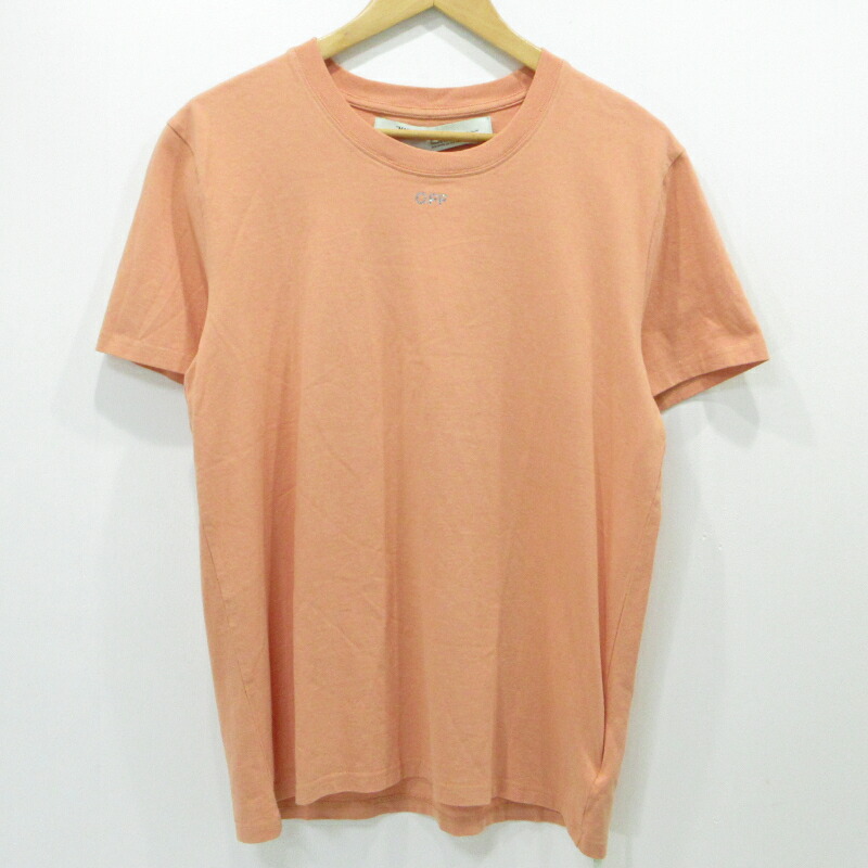 【中古】OFF-WHITE | オフホワイト ロゴ 半袖Ｔシャツ オレンジ サイズ：L【三重本店】｜お宝市番館