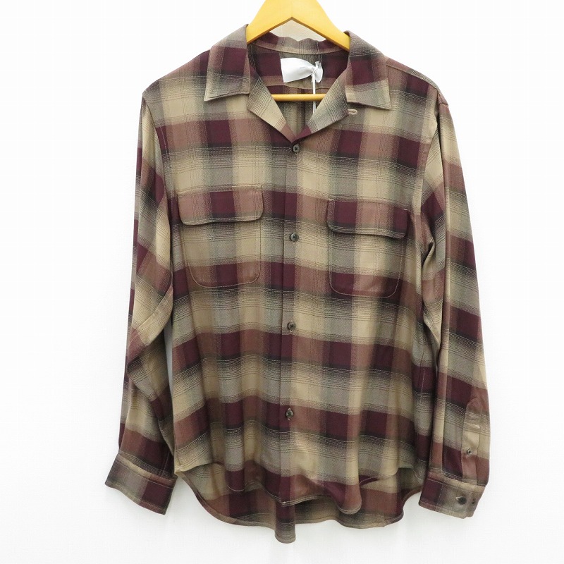 【中古】SUGARHILL | シュガーヒル PLAID OPEN COLLOR SHIRTS 長袖シャツ 25330501 パープル サイズ：1【瀬戸大橋店】
