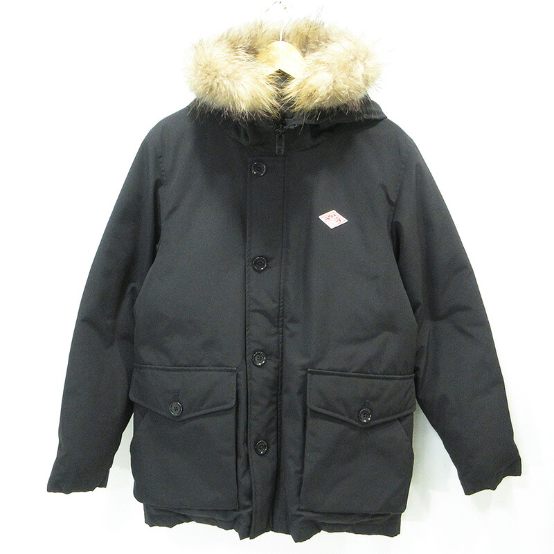 【中古】Danton | ダントン タッサーダウンジャケット フード2WAYロゴワッペンダウンジャケット 19A-FA-002 JD-8535 ブラック サイズ：40【三重本店】｜お宝市番館