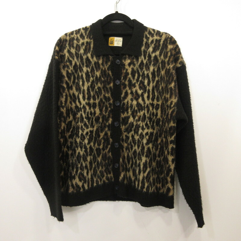 【中古】SAINT MICHAEL | セントマイケルセイントマイケル LEOPARD KNIT CARDIGAN カーディガン SM-HR1-0000-073 サイズ：L【姫路東店】｜お宝市番館
